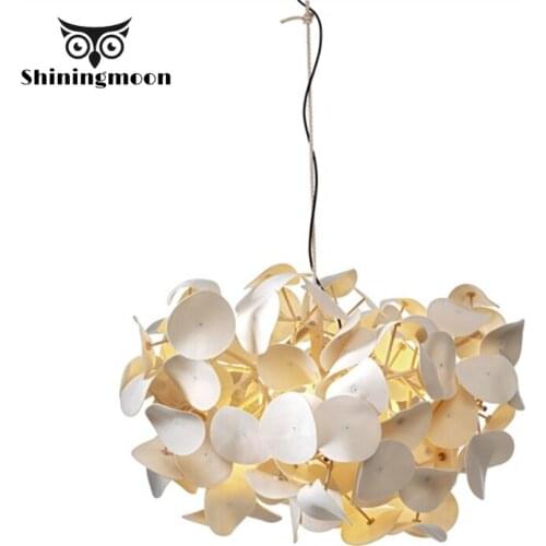 Nordic Fabric Flower Ceiling Chandelier Modern Led Chandeliers Lighting Hotel Restaurant Hanging Lamp Home Decor Light Fixtures