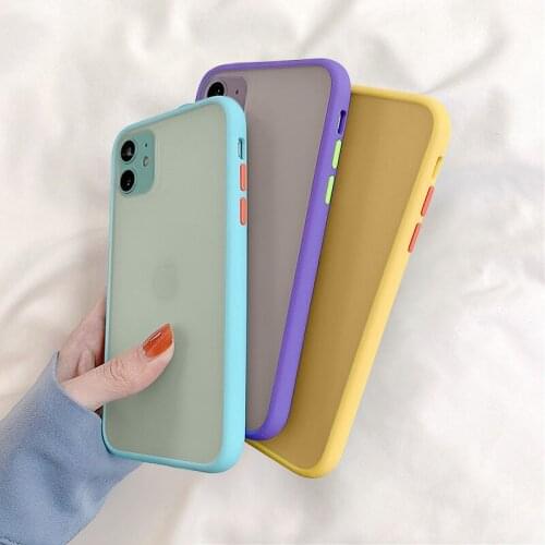 Simple Matte Bumper Phone Case For iPhone 12 11 11Pro Max XR XS Max 6S 8 7 Plus Shockproof Soft Silicone Clear Cover