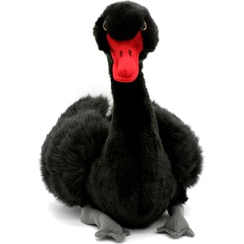 Lifelike Black Swan Simulation Animal Soft Stuffed Plush Toy Doll Children Baby Christmas Gift 28cm