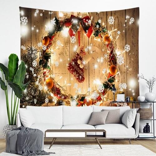 Christmas Decorations For Hanging Cloth Party Wall Tapestry Background Cloth Hanging Home Decor Christmas Stocking Fireplace