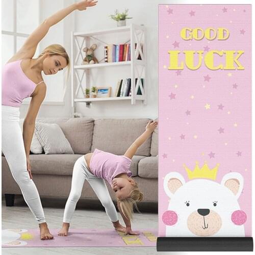 Cute Cartoon Print Yoga Mat Natural Rubber Pilates Pad Non-Slip Slimming Exercise Fitness Gymnastics Children Kids Dance Mat