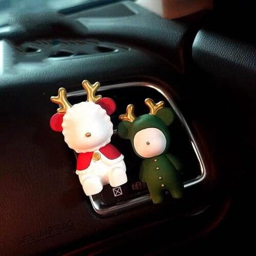 DIY Creative Car Air Freshener Lovely Fawn Plaster Perfume Auto Air Conditioner Outlet Fragrance Clip Ornaments Deco Accessories
