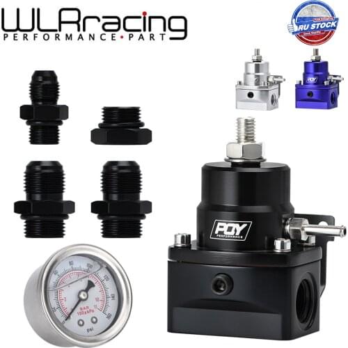 WLR RACING - AN8 high pressure fuel regulator w/ boost - 8AN 8/8/6 EFI Fuel Pressure Regulator with gauge WLR7855