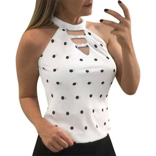 Sexy Off Shoulder Hollow Out Polka Dot T Shirt Tops Woman Summer Sleeveless Print T Shirts White 5xl Plus Size Women Clothing