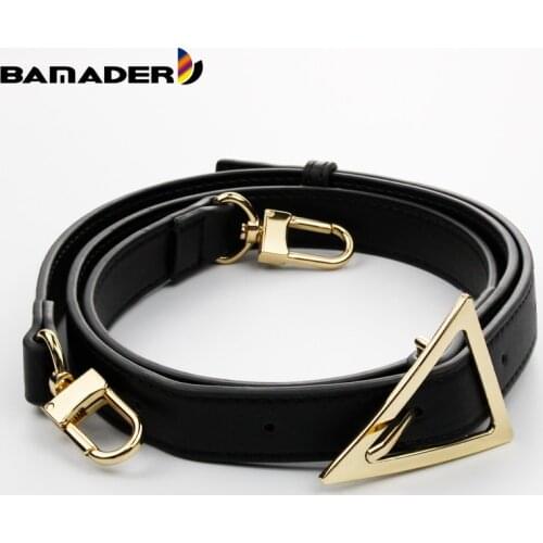 BAMADER Women Leather Shoulder Bag Strap DIY Handbags Handles Fashion Triangle Metal Belts Straps for Cross body Bag Accessories