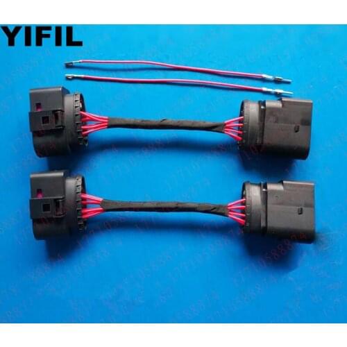 2set/lot 10 Pin Male To 14 Pin Female Headlight Extension Cable Connector Halogen Upgrade Xenon Harness Adapter For Audi Q3