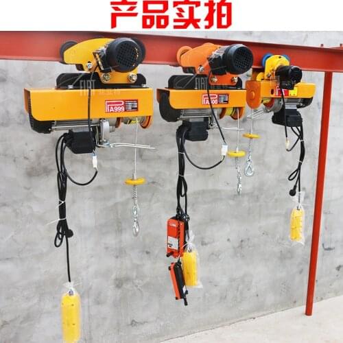 220V mini electric hoist Siamese type home decoration small crane belt sports car