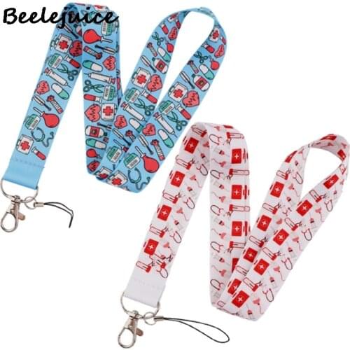 24pcs Doctor Medical Tools Lanyard for Keys Phone Cool Neck Strap Lanyard for Camera Whistle ID Badge Cute webbings ribbons Gift