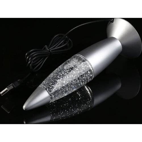 3D Rocket Multi Color Changing Lava Lamp RGB LED Glitter Night Light Gift