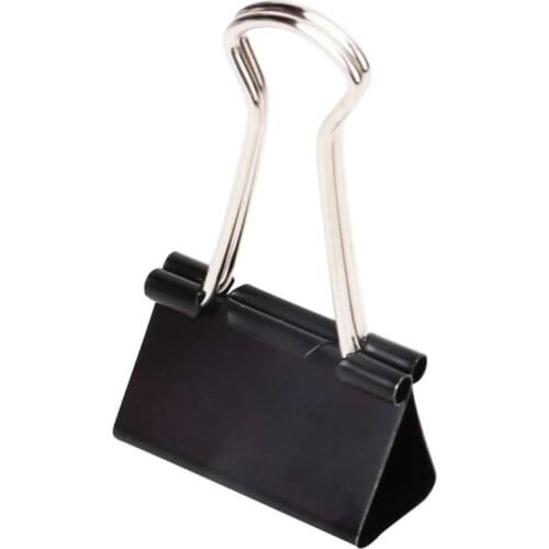 6PCS Metal Clips Paper Clip 51MM Office Learning School Supplies Stationery Binding Supplies Files Documents Black Binder Clips