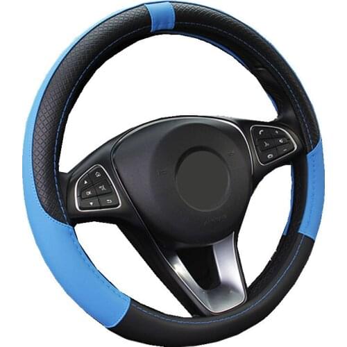 7 Colors Auto Car Steering Wheel Cover Wrap Volant Anti-slip Braid on the Steering-wheel For 37-38CM M Size 14.6 - 15 Inches