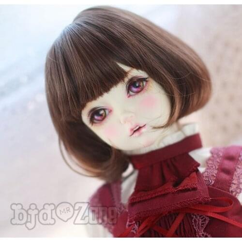 8-9" 22-24cm 7-8" 17.5~19.5 Handsome Bear Brown Pear Flower Short hair For 1/3 1/4 SD BJD Doll Wig