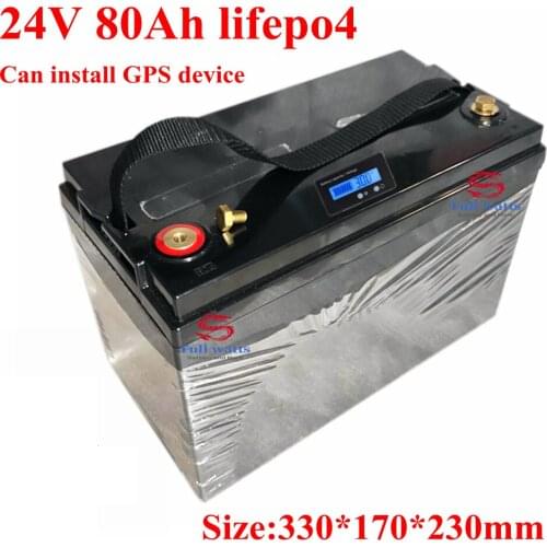 Green power lifepo4 battery 80Ah 24V can install GPS for 2000W Electric cars VAN golf trolley 80lbs motor+10A charger
