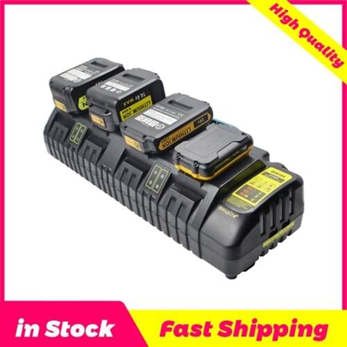 In Stock 4 port Tool Accessory Dcb104 Double Li-Ion Battery Charger Usb Out 5V For Dewalt 12V 14.4V 18V Dcb102 Dcb200