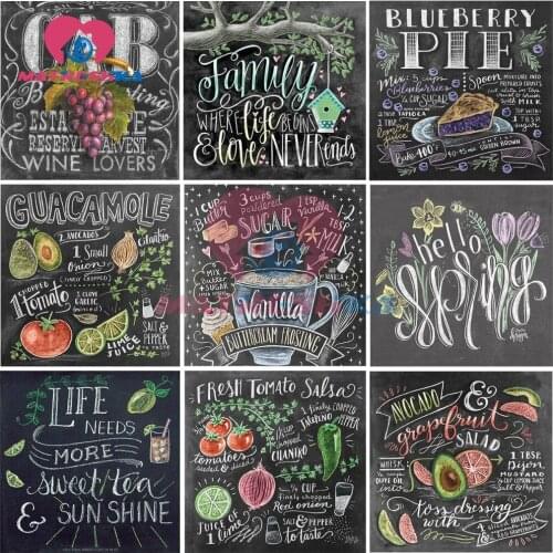 Diamond embroidery Chalkboard pictures of rhinestones 5d diamond painting full drill square cross-stitch kits diamond mosaic