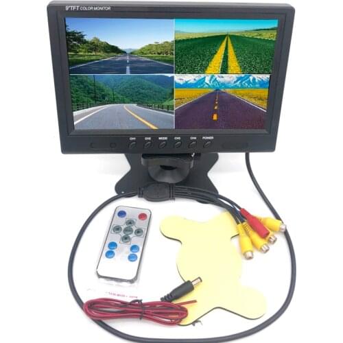 Car Monitor 9" TFT LCD 4 Split Screen 4 Channels input car video players Use for Bus Motorhome Boat Car and CCTV Security System