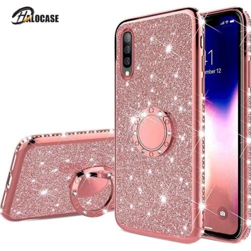 Glitter Diamond Phone Case For Samsung Galaxy A71 A51 A41 A31 A21S A11 M51 M31 A90 5G A80 A70 A50 A40 A20EWith Finger Ring Cover