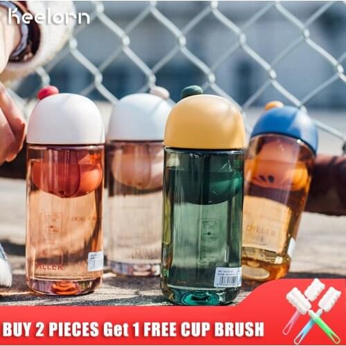 Keelorn 420ml Water Bottle Cute Mushroom Portable Handle Plastic Water Bottle Sports Tea Separator Simple Water Bottles