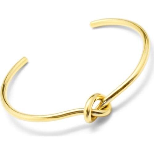 Two Sizes Personality Fashion Knotted Cuff Bracelet For Women Three Colors Titanium Steel Women Bangles Fine Jewelry Gifts