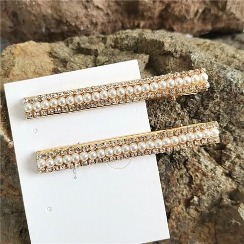 Korean Version Of The 2019 Fashion New Hairpin Temperament Wild Pearl Super Flash Crystal Ladies Long Hair Accessories Wholesale