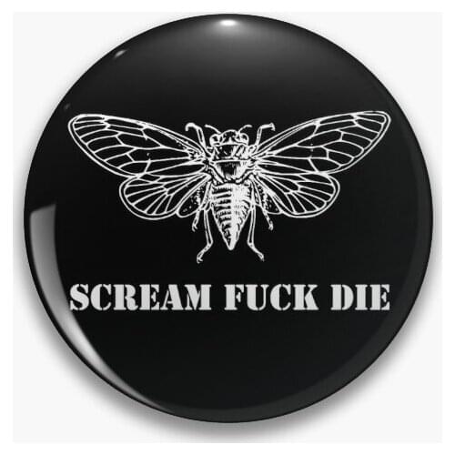 Scream Die Cicada Soft Pin Hat Lapel Pin Funny Metal Lover Clothes Creative Fashion Decor Women Badge Jewelry Cartoon Collar