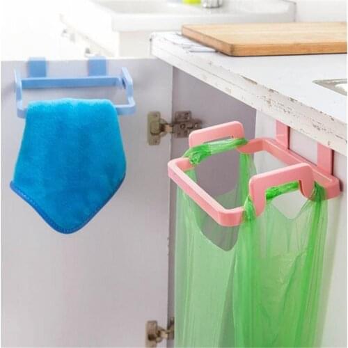 Kitchen Accessories 1pc Hangable Portable Garbage Bag Holder Towel Rack Kitchen Gadget Storage Bag Hook Up Holder Cocina Tools-S