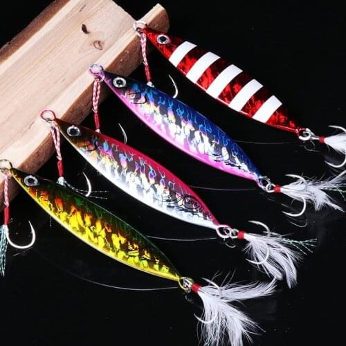 Slow Shake Luminous Laser Iron Plate Luya Bait Yan Yue 40g60g80g100g150g200g Deep Sea Boat Fishing Golden Gun Red Sweet Hairtail