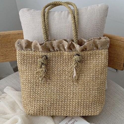 Fashion Handmade Woven Straw Handbag Shoulder Bag Large Summer Beach Bag Women Handbags Women Bags