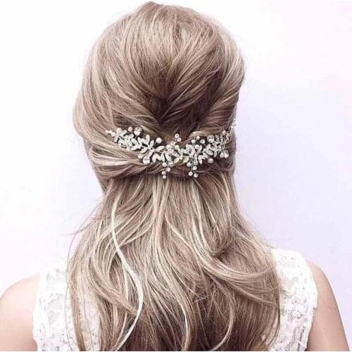 Luxury Bougainvillea Pearl Crystal Bridal Hair Comb Headdress Fashion Ladies Wedding Accessories Hair Accessories Jewelry Gifts
