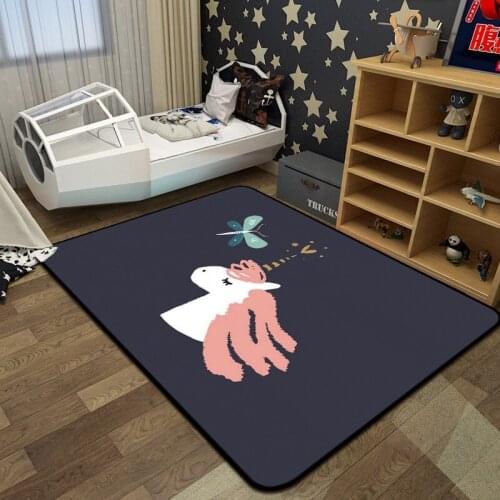 Cartoon unicorn carpet bathroom Kids Room Children Play Tent Area Rug Soft Carpets Bedroom living room tapete kids room mat