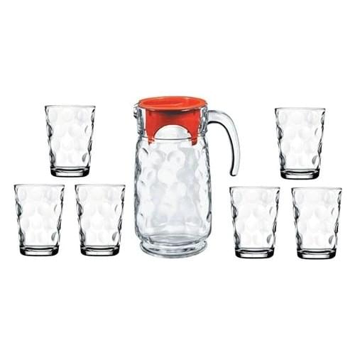 Water Kit 7 Piece Water Jug Water Bottle, Tap Lemonade, Glass Teapot, Beverage Dispenser tap Lemonade 2l