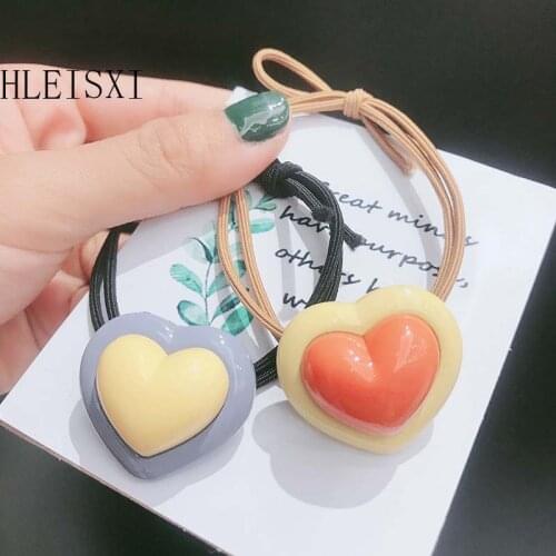 Top Fashion Love Double-layer Knot Tie Hair Rope Women Casual Beauty Adult Elastic Hairband Girls Cute Headband Hair Accessories