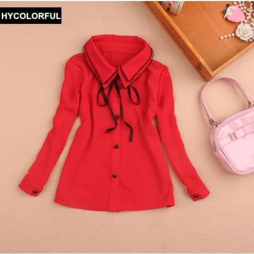 2019 Autumn kids clothes shirts for girls blouse children clothing bosudhsou fashion double lapel blusas girls clothes 2 colors