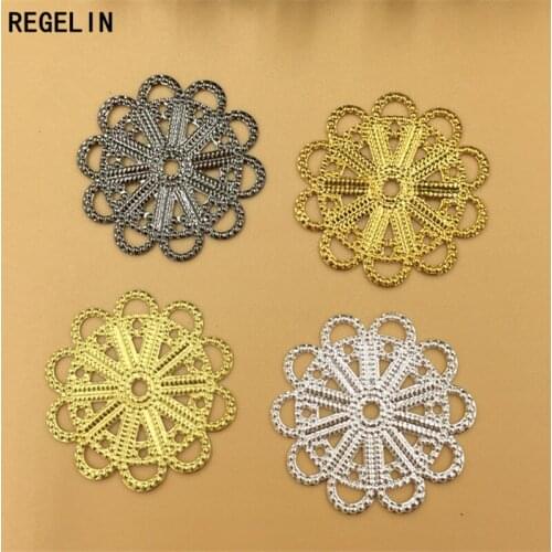 REGELIN Vintage Metal Flower Charms Hollow Pendant 20pcs 23mm DIY Jewelry Findings Wholesale Jewelry Accessories