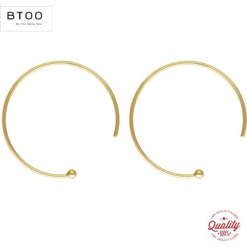 14K Gold Filled 18MM/26MM Endless Ball End Earwire (0.64mm) Gold Ear Wire for Jewelry Making Handmde DIY Earrings Accessories