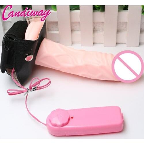 Candiway hollow Dildo Strap on Vibrating Anal cock Ultra Elastic G-Spot Erection Assist Harness Penis Vibrator Dick Sex Toy