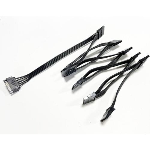 SATA male to 10sata female Hard Disk HDD SSD Power Cable Sata 1 Splitte to 10sata 15PIN For Chia Mining Server Hard