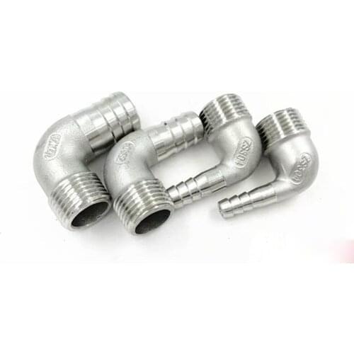 Whirlpool Thread 1/4" (DN8) 90 degree Hose Pipe Fitting Stainless Steel 304