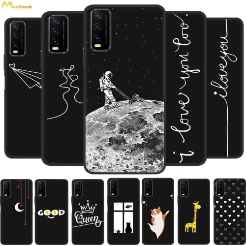 Silicone Case for Vivo Y50 1935 Y30 1938 V2029 Y53 Cartoon TPU Shell Cases for Vivo Y20i V2027 Y12S V2026 Y11S V2028 1807 Cover