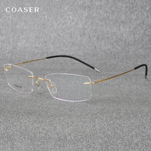 Super Light Titanium Eyeglasses Rimless Reading Glasses For Men Women Fit Optical Prescription Clear Glasses Lens Computer gafas