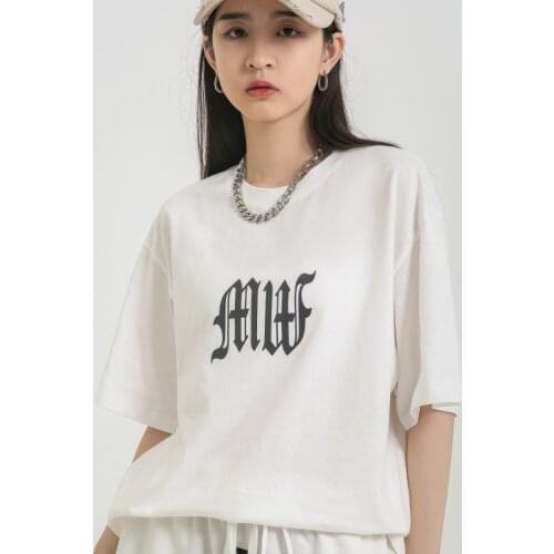 Reflective Letter Print Loose T Shirts for Women 2021 Fashion Clothing Girls Oversized Short Sleeve Tops Tees Hip Hop Streetwear