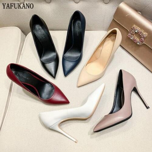 Brand Design Sexy Cocktail Catwalk Thin Heels Pumps Handmade Soft Genuine Leather Ladies High Heels Elegant Party Wedding Shoes