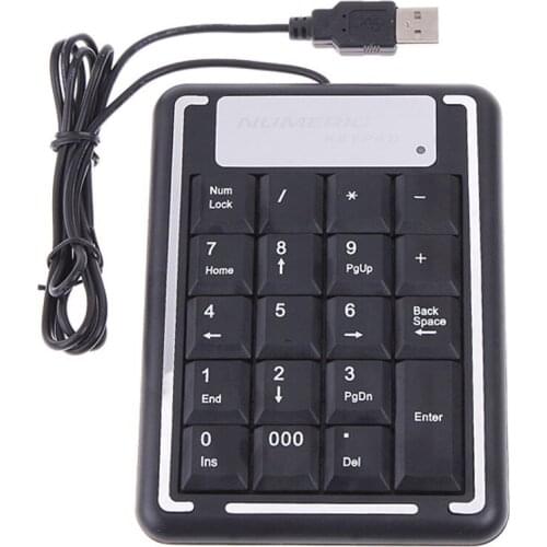 USB Digital 19 Keys Wired Keypad Numeric Mini Keypad For Laptop PC
