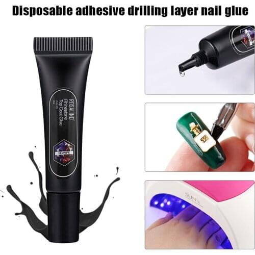 Top Coat Rhinesotne Nail Gel Strong Adhesive Glue 8ML for Nail Art Decor