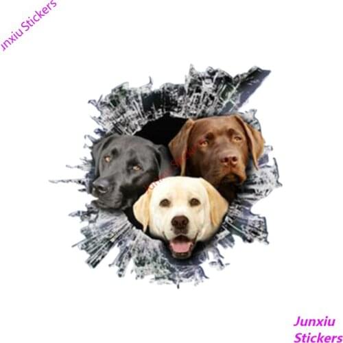 Personality Labrador 3D Pet Car Sticker Vinyl Waterproof Car Window Accessories Decorative Boot Art Pattern PVC 13cm X 12cm