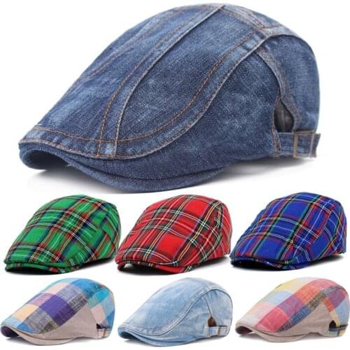 Vintage Denim Beret Hats Men Women Unisex Jeans Berets Newsboy Hat Spring Autumn Hats Peaked Cap Casual Forward Caps Adjustable