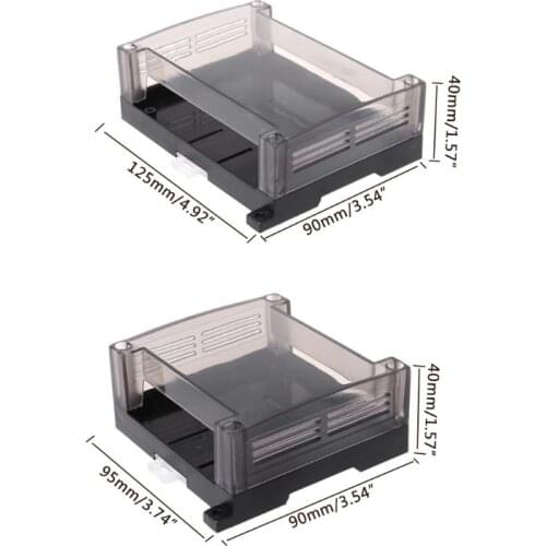 1pc Transparent Plastic Industrial Control Box Panel Enclosure Case Din Rail Project Electronic DIY PCB Shell