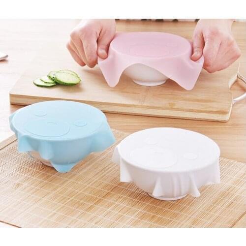 100pcs new Reusable Silicone Refrigerator Food Storage Cover Saran Wrap Cling Film