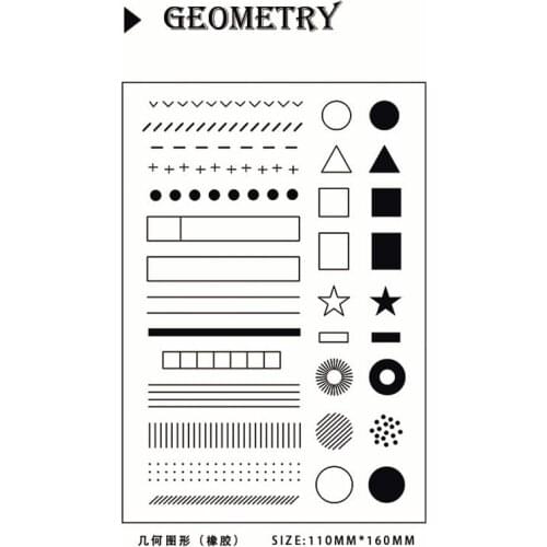 11*16CM Hot sale Geometry Transparent Clear Stamps / Silicone Seals Roller Stamp for DIY scrapbooking photo album/Card Making