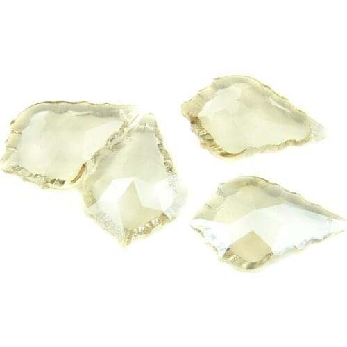 38mm/50mm/63mm/76mm Crystal Maple Leaf Garlands Strand Cognac Glass Crystal Chandelier Pendants Party Wedding Decoration